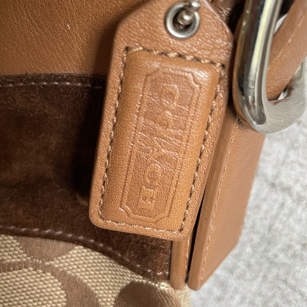 Coach Monogram Metallic Leather & Suede Shoulder Bag. Great colors! - Picture 8 of 8